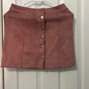 Pink suede skirt